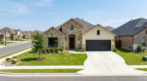 Newly built homes in a Schertz, TX new-construction community