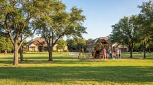 Family park and wooded homes in Garden Ridge, TX