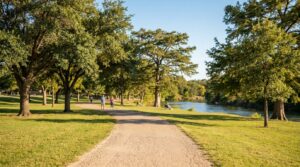 Park and green space along the Guadalupe River in Seguin, TX