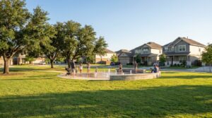 Community park and homes near Retama Park in Selma, TX