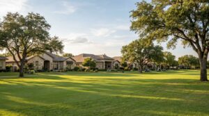 Homes overlooking the golf course in the Olympia Hills neighborhood of Universal City, TX