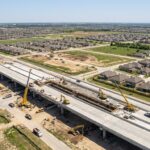 New rooftops and highway construction along the growing North I-35 corridor in Texas